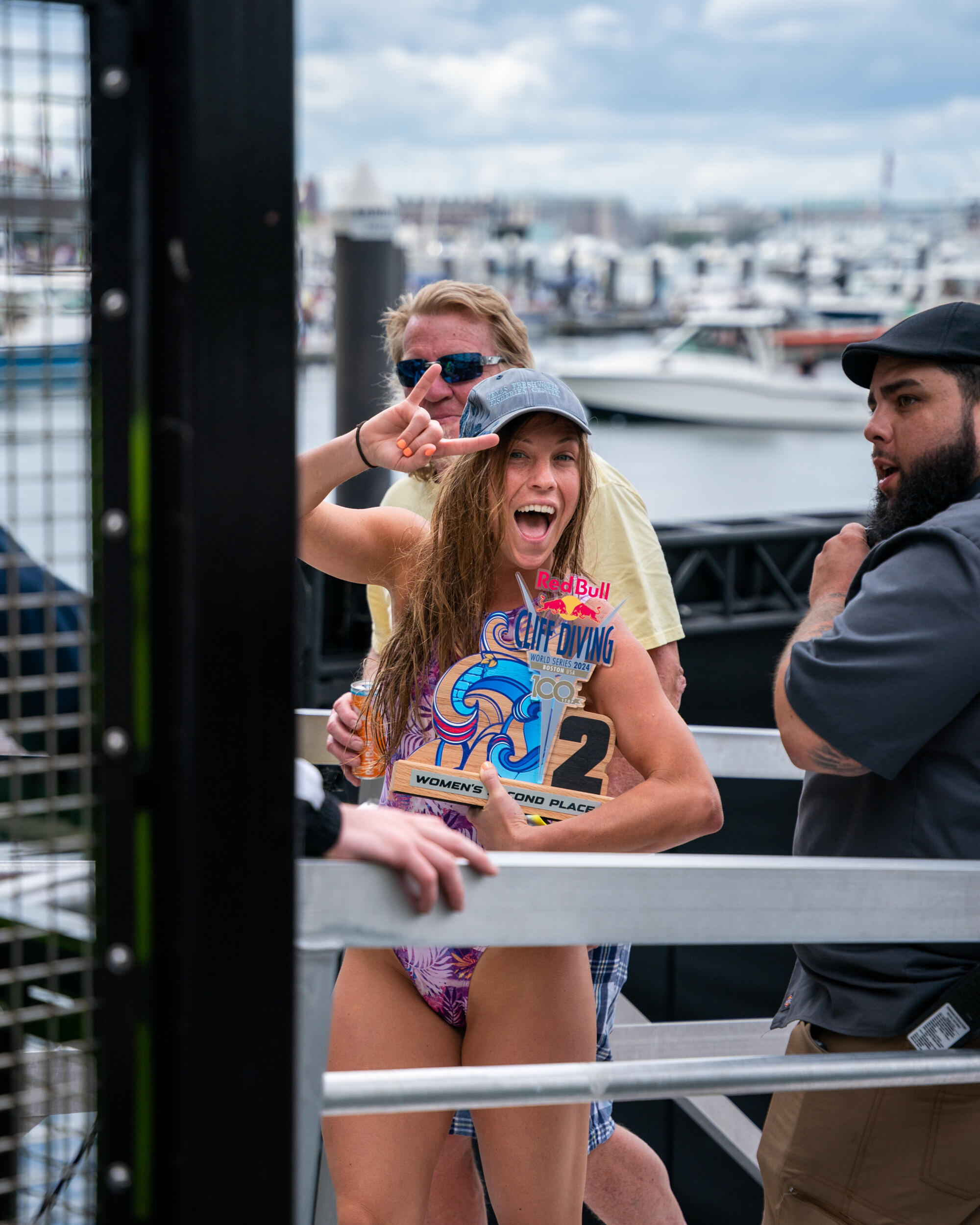 Molly Carlson with fans after placing third